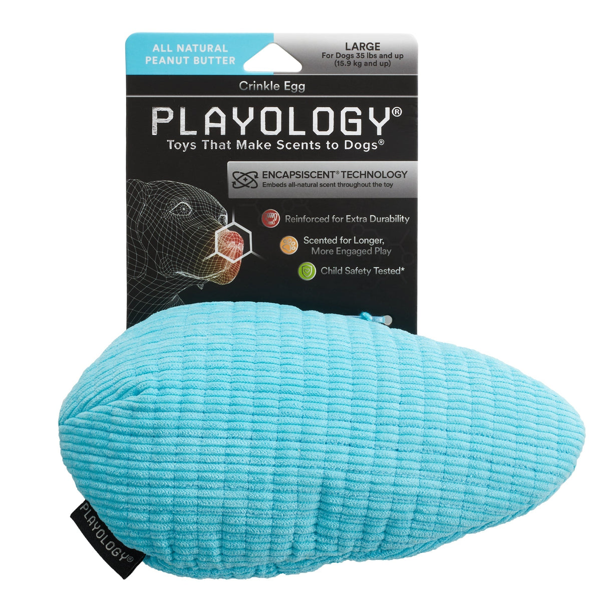Playology Plush Crinkle Egg Dog Toy