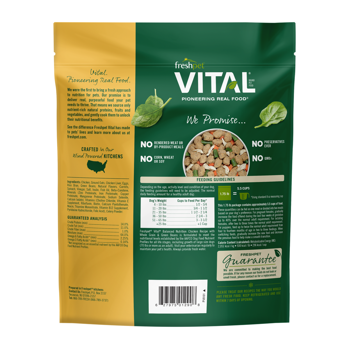 Freshpet Vital Balanced Nutrition Chicken Recipe with Whole Grain