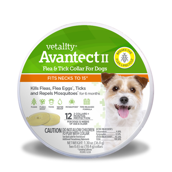 Vetality Avantect II Flea and Tick Collar for Dogs