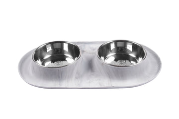 Messy Mutts Double Feeder Marble (3 Cup)