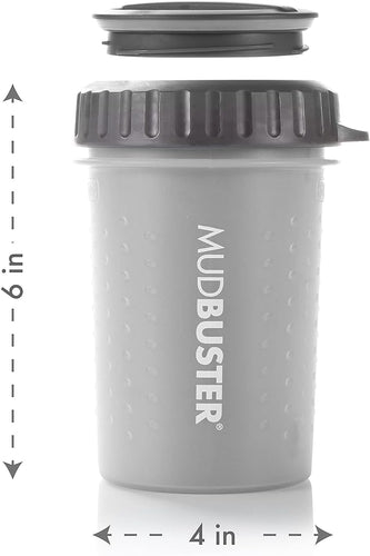 Dexas MudBuster® Portable Dog Paw Cleaner Light Gray Large With Lid