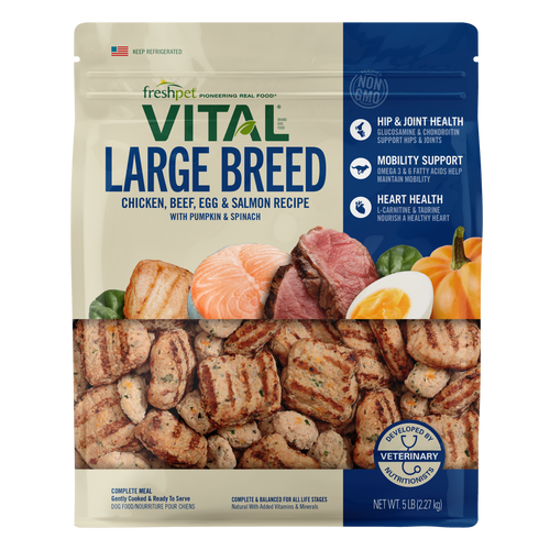 Freshpet Vital Large Breed Chicken, Beef, Egg & Salmon Recipe with Pumpkin & Spinach Dog Food
