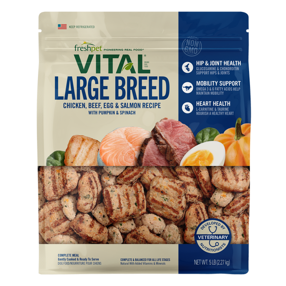 Freshpet Vital Large Breed Chicken, Beef, Egg & Salmon Recipe with Pumpkin & Spinach Dog Food