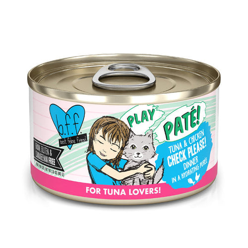 Weruva B.F.F. PLAY PATÉ! Check Please! Tuna & Chicken Dinner in a Hydrating Purée Cat Food