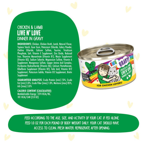 Weruva BFF OMG Gravy Chicken & Lamb Live N' Love Dinner in Gravy Cat Food