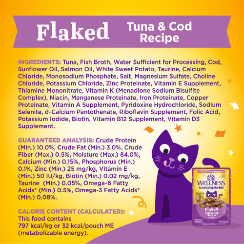 Wellness Appetizing Entrees Flaked Tuna & Cod for Cats