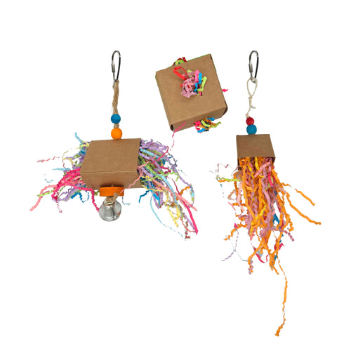 A&E Cage Crinkle Huts Variety Pack Bird Toy
