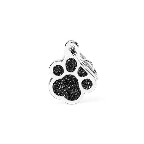 MyFamily Shine Paw Black Glitter ID Tag (Media, Black)