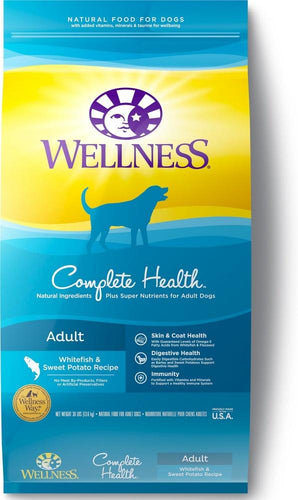 Wellness Complete Health Natural Adult Whitefish and Sweet Potato Recipe Dry Dog Food