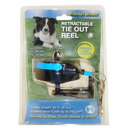 Lixit Retractable Dog Tie Out - 20 Foot Cable With Bracket Mount For Medium Dogs