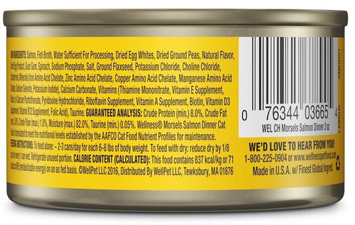 Wellness Grain Free Natural Salmon Morsels Dinner Wet Canned Cat Food