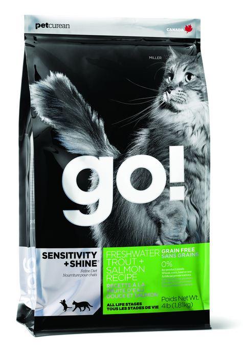 Petcurean Go! Sensitivity and Shine Grain Free Freshwater Trout and Salmon Dry Cat Food