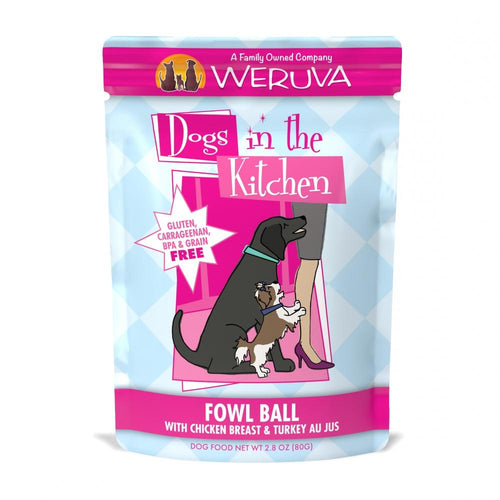 Weruva Dogs in the Kitchen Fowl Ball Grain Free Chicken and Turkey Dog Food Pouch