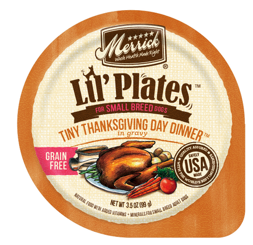 Merrick Lil' Plates Adult Small Breed Grain Free Tiny Thanksgiving Day Dinner Canned Dog Food