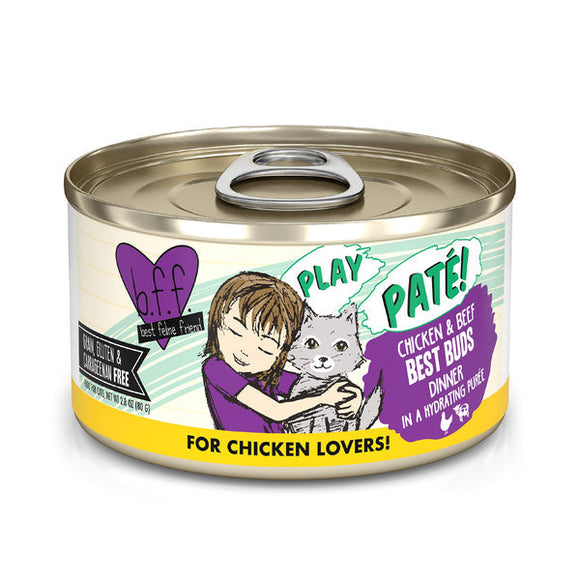 Weruva BFF PLAY Paté Chicken & Beef Best Buds Dinner in a Hydrating Purée (2.8 Oz Can)