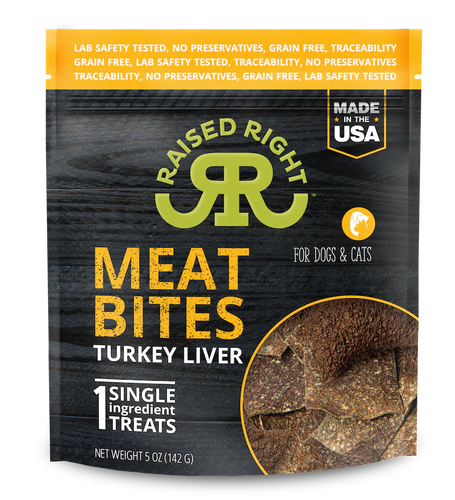 Raised Right Meat Bites Turkey Liver Single Ingredient Treats