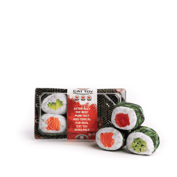 fabdog Sushi Roll Cat Toy (6 Count - Pack of 3)