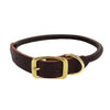 Circle T® Latigo Leather Round Dog Collar with Solid Brass Hardware