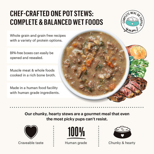 The Honest Kitchen One Pot Stews Roasted Beef Stew with Kale Sweet Potatoes & Carrots Wet Dog Food