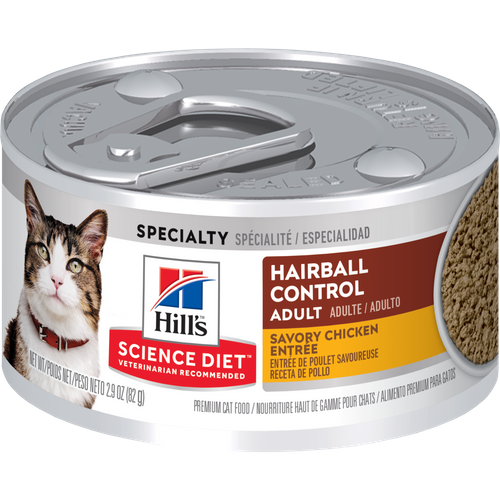 Hill's® Science Diet® Adult Hairball Control Savory Chicken Entrée Cat Food (2.9 oz)